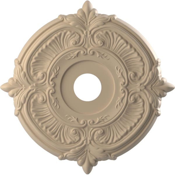 Ekena Millwork Attica PVC Medallion (Canopies up to 6 3/4"), 19"OD x 3 1/2"ID x 1"P, UltraCover Satin Smokey Beige CMP19ATGBE - main